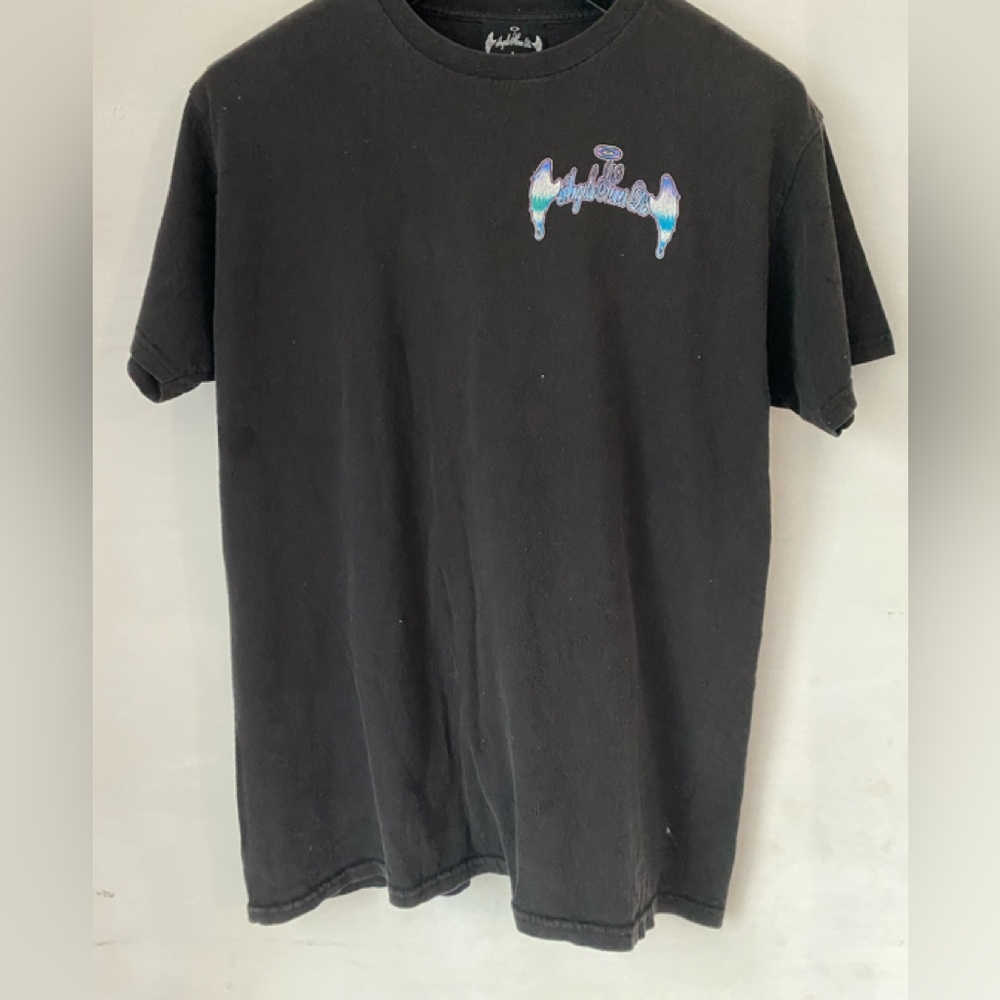 Black Short Sleeve Tee with Graphic Design